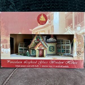 Porcelain Lighted Glass Window House - Multicolor